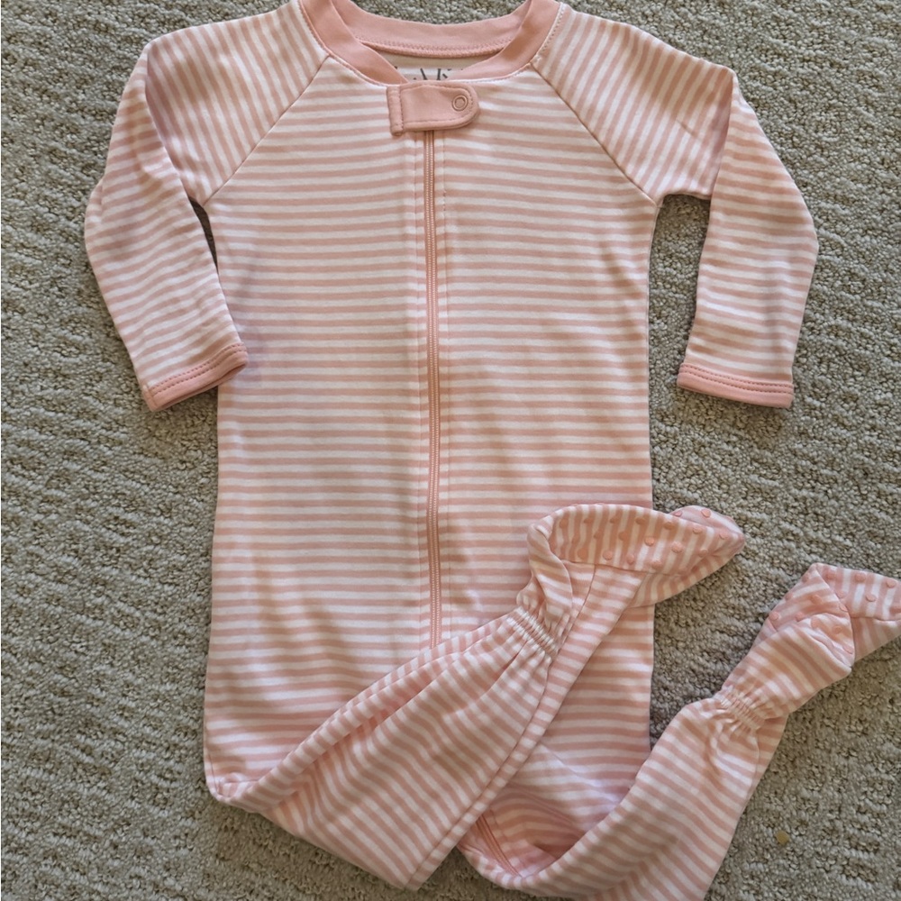 LAKE Baby Striped Footie Sleeper